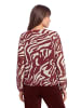 BETTY & CO Mesh-Shirt mit Gummizug in Nature/Dark Red