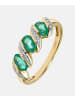 Diamant L'éternel Eternity-Ring aus 375 Gelbgold mit Diamant mit Smaragd