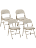 HOMCOM Klappstuhl in Beige-Braun 45L x 46B x 78H cm