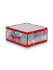 relaxdays Weihnachtskugel-Aufbewahrungsbox in Transparent/ Rot - (B)36 x (H)18 x (T)36 cm