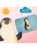 Mr. & Mrs. Panda Duschvorleger Pinguin Blumen ohne Spruch in Eisblau