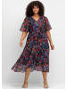 sheego Chiffonkleid in marine-gemustert