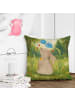 Mr. & Mrs. Panda Kissen Hase Blume Design ohne Spruch in Weiß