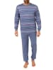 NORMANN Schlafanzug lang Pyjama Bündchen Kuschel interlock - 86891 in blau