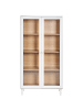 Beliani Vitrine TINGLEDALE in Weiß/Braun - (W) 80 x (H) 151 x (L) 40 cm