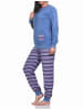 NORMANN Frottee Schlafanzug Bündchen - 77713 in blau