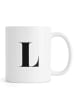 Juniqe Tasse "L" in Schwarz & Weiß