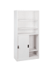 Beliani Büroschrank MUSCOVITE in Weiß/Schwarz - (W) 90 x (H) 185 x (L) 40 cm