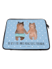 Mr. & Mrs. Panda Laptop Tasche Bär Freundin mit Spruch in Blau Pastell