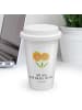 Mr. & Mrs. Panda ToGo Kaffeebecher Blume Sonnenblume mit Spruch in Weiß