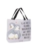 Mr. & Mrs. Panda Tote Bag Pinguine Kuscheln mit Spruch in Grau Pastell