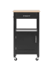Beliani Servierwagen SIENA in Schwarz/Braun - (W) 48 x (H) 89 x (L) 39 cm