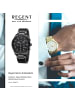 Regent Analog-Armbanduhr Regent Metallarmband schwarz groß (ca. 44mm)