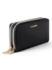 Lazarotti Bologna Leather XL Double Zip-Around Geldbörse RFID Leder 20 cm in black