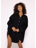 SASSYCLASSY Ultra Oversize Musselin-Blusenhemd lange Variante in Schwarz