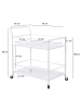 FineBuy Servierwagen in Weiß / Metall / 79x45x83