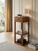 KADIMA DESIGN Beistelltisch | Sheesham, 35x35x90cm, Schublade