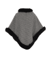 fraully Damen Poncho in Grau Kariert