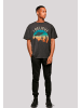 F4NT4STIC Oversize T-Shirt I Believe UFO Alien Sonnenuntergang in schwarz