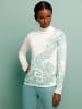 creation L Druck-Pullover in ecru-salbei-bedruckt