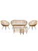 Beliani 9-tlg Sitzgruppe MARATEA/CESENATICO in /Schwarz/Beige