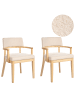 Beliani 2er-Set Esszimmerstuhl DALBO in Beige/Braun