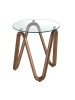 Angel Cerdá Ecktisch 2125 in Glas / Walnuss – (Ø)50 x (H)51 cm