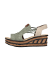 rieker Nabukino Keil-Sandalen mit Gummibändern Grün