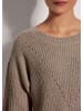 MADELEINE Langarm Pullover mit U-Boot-Ausschnitt in silbergrau / wollweiß / melange