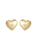 Elli DIAMONDS  Ohrringe 585 Gelbgold Herz in Weiß
