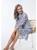 GOLDNER Kurzgröße:  Kleid in marine / weiß / gemustert