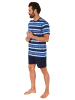 NORMANN kurzarm Schlafanzug Shorty Pyjama Streifen - 78194 in marine