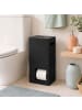 relaxdays Toilettenpapier Aufbewahrung in Schwarz - (B)25 x (H)50 x (T)14 cm