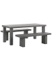 Beliani 3-tlg Gartentisch Set TARANTO in Grau