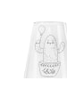 Mr. & Mrs. Panda Glas mit Gravur Kaktus Luftballon ohne Spruch in Transparent