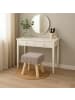relaxdays Hocker in Beige/ Natur - (B)30 x (H)30 x (T)30 cm