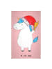Mr. & Mrs. Panda Handtuch Einhorn Weihnachtsmann ohne Spruch in Rot Pastell