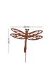 UNUS Gartenstecker Rost Libelle mit Wackelfeder in Braun