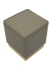 Mauro Ferretti Quadratischer Pouf aus grauem PVC, 35 x 35 x 38 cm