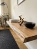 KADIMA DESIGN Wandregal mit Baumkante Massivholz 80 cm, Design Schweberegal