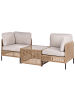 Beliani 3-tlg Lounge Set OMEGANA in Beige/Schwarz