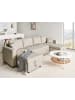 Beliani Ecksofa SOMMEN in Beige/Braun - (W) 287 x (H) 86 x (L) 147 cm
