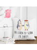 Mr. & Mrs. Panda Dekokissen Pinguin Heirat mit Spruch in Weiß