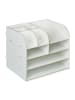 relaxdays Schreibtisch Organizer in Weiß