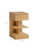 SoBuy Nachttisch in Eiche natur - (W) 39 x (H) 65 x (L) 39 cm