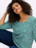 sheego 3/4-Arm-Shirt in salbei-rauchblau-bedruckt