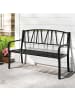 COSTWAY Gartenbank Metall 128 x 60 x 86 cm in Schwarz
