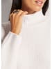 MADELEINE Stehkragen-Pullover mit Fledermausärmeln in wollweiß