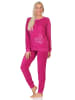 NORMANN Frottee Pyjama Knopfleiste und Bündchen - 83022 in lila