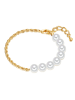 Lulu & Jane Perlen-Armband aus Messing mit Muschelkernperle in gelbgold